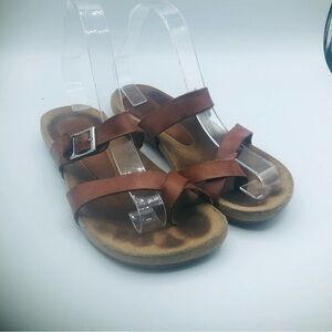 Yokono Women’s brown leather sandals made in Spain size 7.5.‎